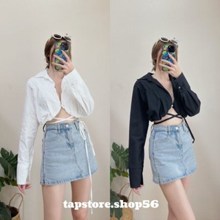 เสื้อแขนยาวทรงครอป#TL1901 Meen Crop Top