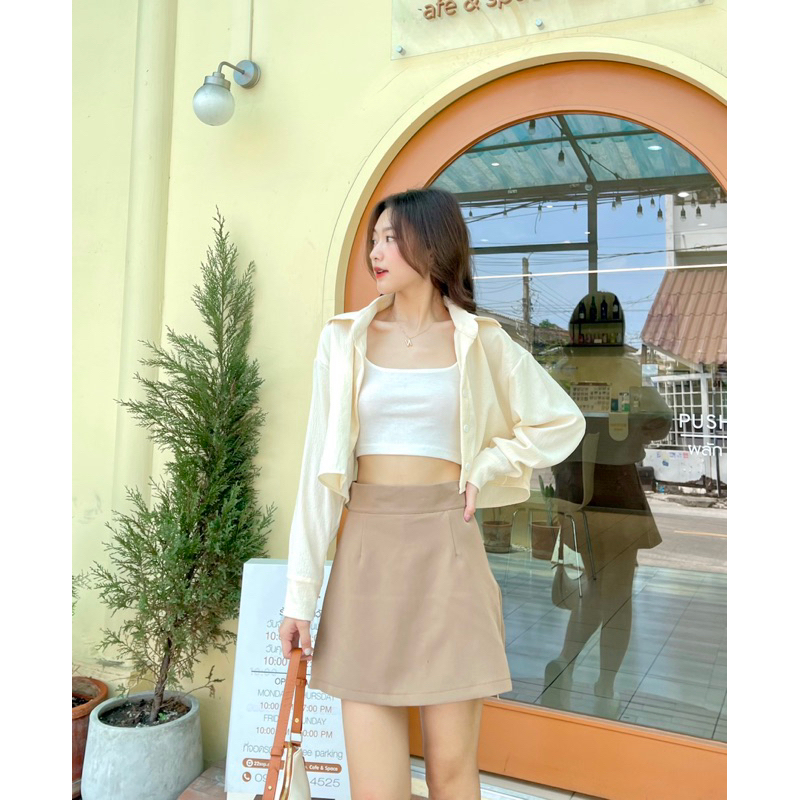 {เหลือ 210.- Code : WUMBSC} Apple-pie Crop เสื้อครอปเชิ้ต ราคา ถูกที่สุด ดีลบีเคเค แกลเลอรีภาพที่ 7