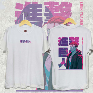 Attack On Titan อะนิเมะเสื้อยืดผู้ชายแขนสั้นแฟชั่น พิมพ์ท็อปส์ซู Unisex