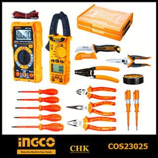 INGCO COS23025 คอมโบ้ชุดเครื่องมือช่างไฟ16ชิ้น พร้อมกล่องใส่ THKTV02S101 THKTV02T071