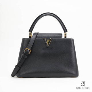 LOUIS VUITTON CAPUCINES MM BLACK CALF GHW