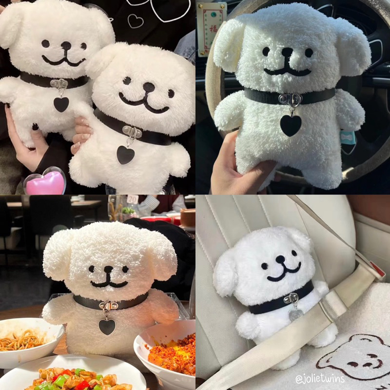 พร้อมส่ง🐶 ตุ๊กตา ตุ๊กตาหมา โช๊กเกอร์หัวใจ Maltese Puppy doll ตุ๊กตาน่ารัก เป็นพร็อบแต่งห้อง Maltese 23080