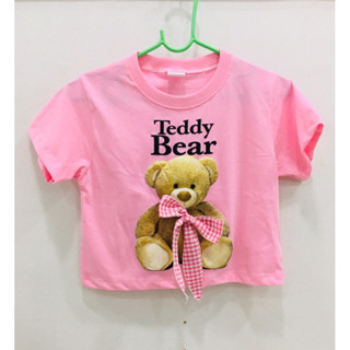 🌈❤️เสื้อยืด เสื้อครอป หมีTeddy bear มีโบว์🌈🧸