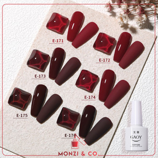 สีทาเล็บเจล พร้อมส่งในไทย สีเจล GAOY ยาทาเล็บ สีทาเล็บสีแดง Red Tone Gel Nail Polish E171-176 โทนสีแดง ต้องอบ เม็ดสีแน่น