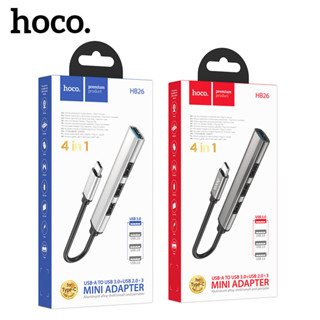 Hoco HB26 Hub USB 4in1 Adapter ฮับต่อพ่วงเพิ่มช่อง USB สำหรับโอนถ่ายข้อมูล และเชื่อมต่ออุปกรณ์เสริม