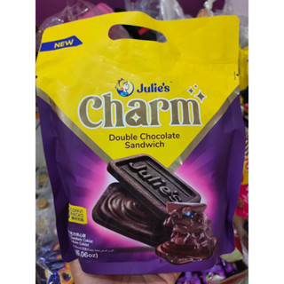 Julies Charm Double Chocolate Sandwich 172g. / จูลี่ส์ ชาร์ม ดับเบิล ช็อกโกแลต แซนด์วิช (ขนมปังกรอบสอดไส้ช็อกโกแลต) 172