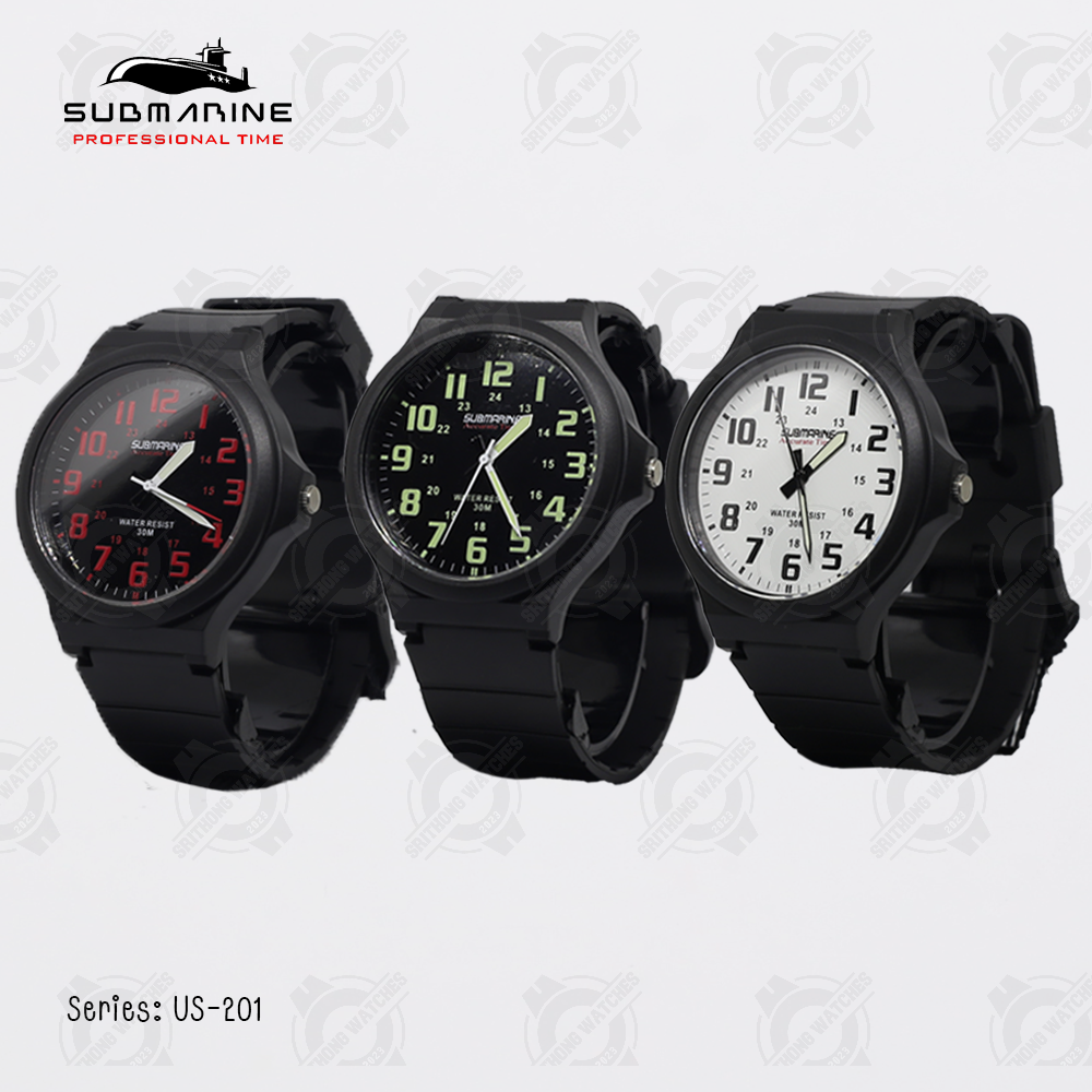 นาฬิกาข้อมือ  US SUBMARINE รุ่น US-201 กันน้ำ 100% ไม่มีวันที่ นาฬิกาข้อมือผู้ชายผู้หญิง