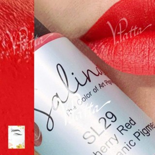 Salina สีสักปาก sl29 Cherry Red 💥สีออกใหม่💥 สีเนื้อน้ำ ออแกรนิก แดงเลิศศศศ❤ 15ml ( สีสักคิ้ว )