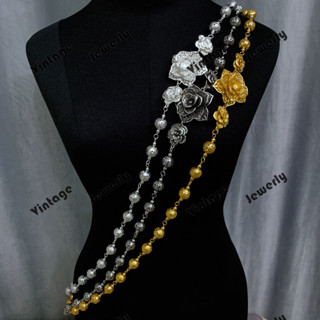 Vintage Jewelry สร้อย สังวาลย์ สีเงิน ชุดไทย ประดับ ลูกปัด สร้อยคอแฟชั่น ผู้ใหญ่