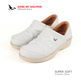 [ลิขสิทธิ์แท้] Aone My Dolphin - WD70 รองเท้าหนังแท้เพื่อสุขภาพ รุ่นหน้าย่น