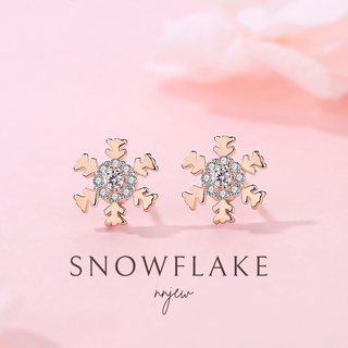 ต่างหู s925 รุ่น เกล็ดหิมะ Snowflake ผู้หญิง ต่างหูแฟชั่น ของขวัญ เครื่องประดับ minimal