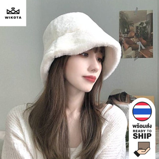 [W0060] หมวกบักเก็ต เปิดใบหน้า ผ้ากํามะหยี่ ขนนิ่ม แบบหนา ปรับสายได้ bucket Ins สไตล์เกาหลี น่ารักๆ