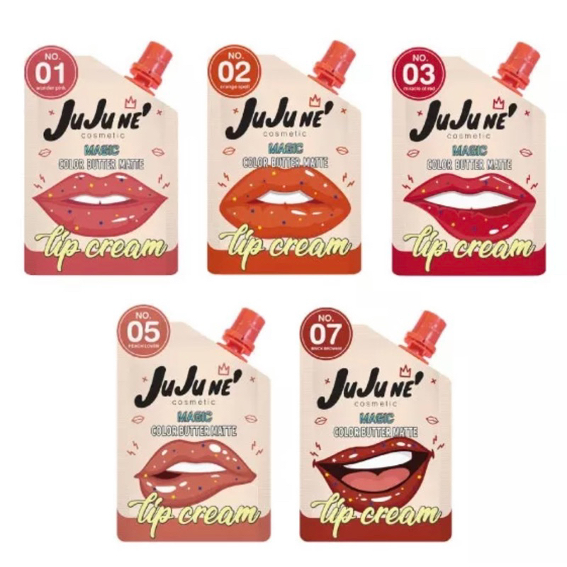 JuJu Ne' จูจูเน่ ลิปแมท เนียนนุ่ม เกลี่ยสีง่าย ไม่ตกร่อง Magic Color Butter Matte Lip Cream 2ml