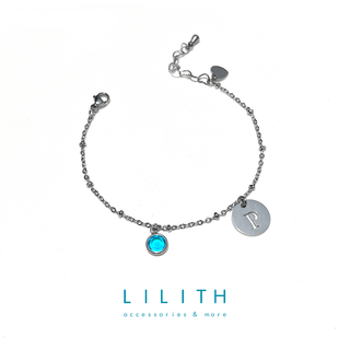 Lilith - Birthstone Bracelet stainless steel  จี้ A-Z สร้อยข้อมือสแตนเลส ประจำวันเกิด