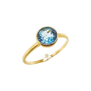 แหวนทองแท้ พลอยแท้บลูโทพาซ(Blue Topaz)