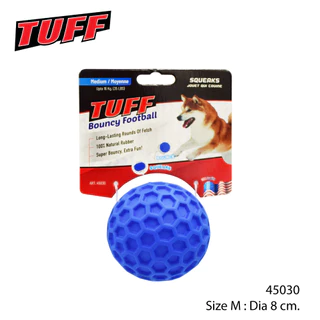 TUFF Bouncy Football Dog Toy ของเล่นสุนัข ของเล่นลูกบอลยาง บีบมีเสียง สำหรับสุนัข Size S / Size M