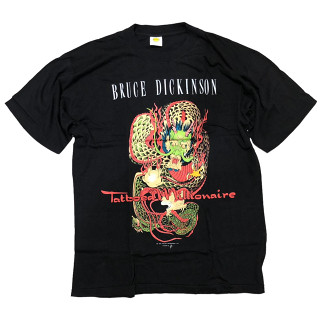 [จัดส่งฟรี!!!] เสื้อวงดนตรี Bruce Dickinson นักร้องนำวงไอร่อนไมเดน อัลบั้มเดี่ยว Tattooed Millionaire ปี 1990 หายาก