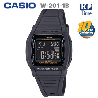 Casio นาฬิกาข้อมือผู้ชาย/ผู้หญิง สายเรซิน รุ่น W-201-1B ของแท้ประกันศูนย์ CMG