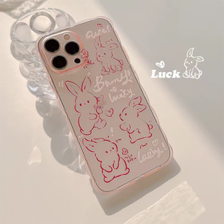 💖New 💖iPhone 14 13 12 11 Pro Max เคส for เคสไอโฟน11 โปร่งใส บางเบาพกพาง่าย น่ารัก การ์ตูน กระต่าย  กันกระแทก Case