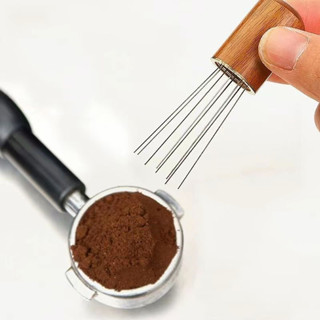 EK Coffee Distributor ที่เกลี่ยกาแฟ 8 เข็ม Manual Coffee Needle Tamper Hand Tamper Leveler Tool for Kitchen