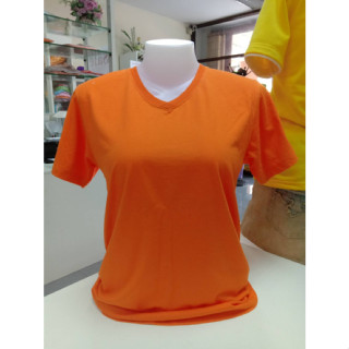 TI-13 เสื้อยืดสีส้ม คอวี