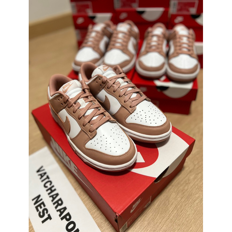 [พร้อมส่ง][ของแท้100%]Nike Dunk Low ขาว/Rose Whisper (w)