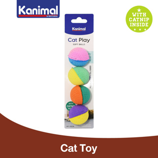 Kanimal Cat Toy Soft Balls ของเล่นแมว ลูกบอลนิ่ม เล่นสนุก ผสม Catnip สำหรับแมวทุกวัย ขนาด 3.5 ซม. (4 ลูก/แพ็ค)