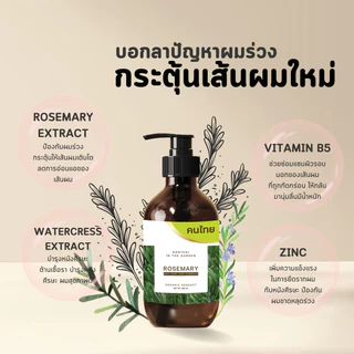 แชมพูลดผมร่วงหนักโรสแมรี่ เหมาะสำหรับคนเป็น longcovid ปลูกผม ลดผมร่วง shampoo rosemary ขนาด 280 ml.