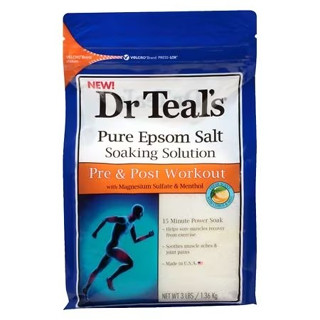 เกลือสปาบรรเทาอาการปวดเมื่อยกล้ามเนื้อ Dr Teals Pure Epsom Salt Soak Pre &amp; Post Workout Epsom Salt