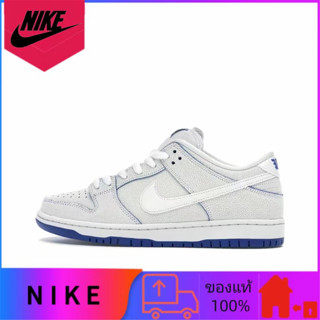 Nike Dunk SB Low PRM ของแท้ 100% รองเท้าผ้าใบดูดซับแรงกระแทกแบบตัดต่ำที่ทนต่อการสึกหรอสำหรับผู้ชายและผู้หญิงที่มีสีขาวแล