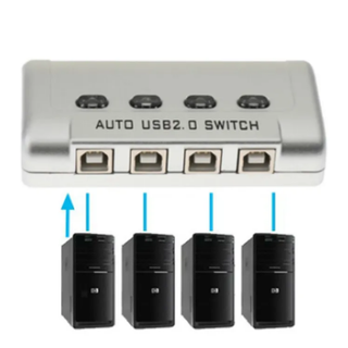 USB 2.0 Auto Sharing Switch KVM Adapter Box 4 Port Hub for Printer Scanner