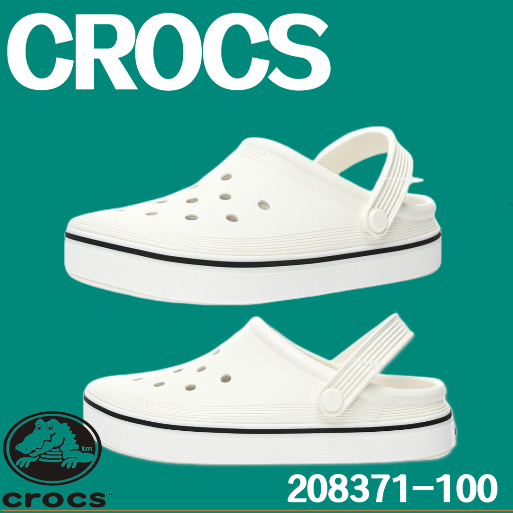 Crocs Crocband™ Clean Clog Sandals.รองเท้าแตะชายหาดลุยน้ำสีขาวดำ "208371-100