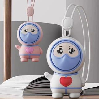 Kagu_mall  MLS6087 พัดลมพกพา พัดลมคล้องคอ การ์ตูนหมอ พัดลมขนาดเล็ก มินิ USB ชาร์จ แขวนคอ พัดลม ไร้ใบพัด