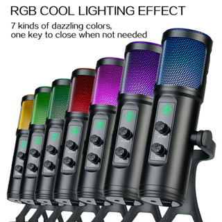 ไมโครโฟน condenser ไมโครโฟน RGB ปรับแต่งไมค์ได้เชื่อมต่อด้วยUSB ของแท้