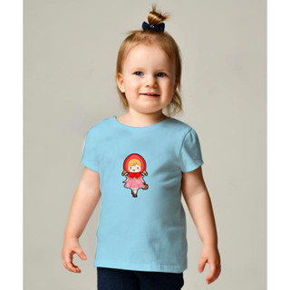 เสื้อยืดเด็กน่ารัก ผ้าคอตตอน100% ใส่สบาย Cotton ใส่เล่น เที่ยว เสื้อเด็กลายการ์ตูน *หมวกแดง เสื้อเด็กเล็ก สินค้าพร้อมส่ง