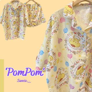 [มีโค้ดลด] Naptime ชุดนอนน่ารักครบเซท เสื้อ+กางเกง รุ่น "PomPom Purin" ผ้าไหมอิตาลีนุ่มใส่สบาย