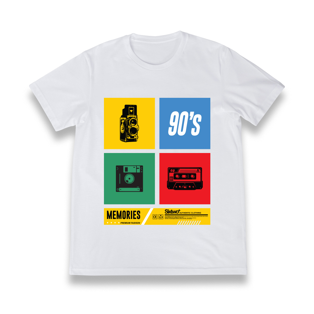 เสื้อยืดสกรีน 90's  ผ้าCotton100% มีครบไซส์