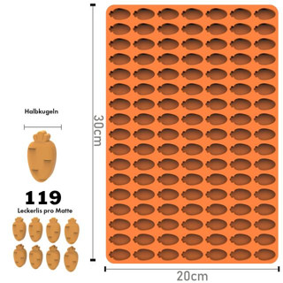 แม่พิมพ์ ซิลิโคน Carrot Silicone Mold รูปทรงแครอท ขนาดเล็ก 119 ช่อง (สีแรนดอม)