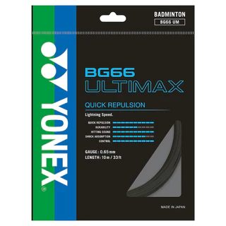 YONEX BG66 ULTIMAX เอ็นแบดมินตัน ของแท้ 0.65 มม ตีแน่น ลูกพุ่ง คอนโทรลดี เสียงใส Yonex BG 66 ultimax