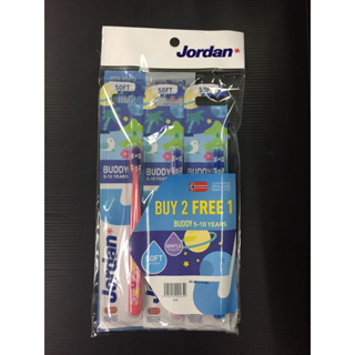 Jordan BUDDY จอร์แดน แปรสีฟัน  สำหรับเด็ก อายุ 5-10 ปี (แพ็ค2 แถม1) (9555019001650)