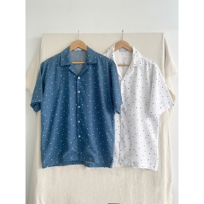 เสื้อฮาวายลาย "หัวใจ" (ผ้าอิตาลี)