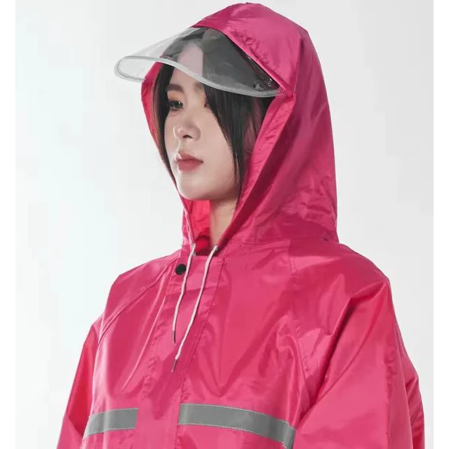 ชุดกันฝนพร้อมหน้ากาก เสื้อและกางเกง มีแถบสะท้อนแสง สีกรมท่า thumbnail 5