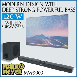 Soundbar Sound Bar ลำโพง ซาวด์บาร์ โฮมเธียเตอร์ ซับวูฟเฟอร์ (มีสาย) ให้กำลังขับถึง 120 วัตต์ ขับเบส 60 วัตต์ เบสหนักมาก