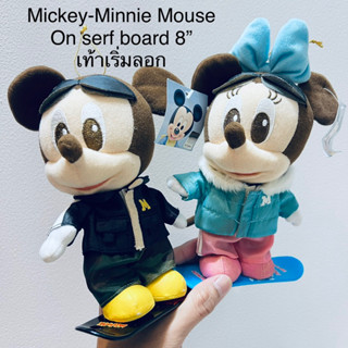 #ขายคู่ #ตุ๊กตา #มิกกี้เม้าส์ #มินนี่เม้าส์ เล่นเซิร์ฟ 8” #Disney #Mickeymouse &amp; #Minnie on Serf Board ตำหนิเท้าเริ่มลอก