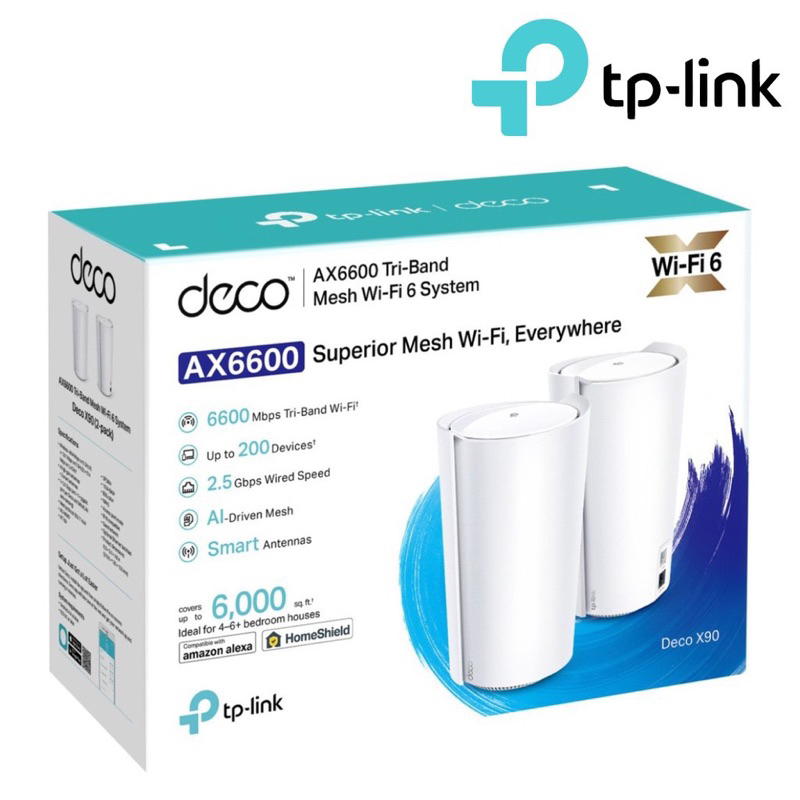 TP-Link Deco x90 AX6600 3 ย่านความถี่(Tri-Band) 6600 Mbps Pack(x2) (สินค้ามือสอง)