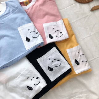 Sugarbeetshop | F111 Snoopy มีกระเป๋า 🤍 เสื้อโอเวอร์ไซต์ oversize เสื้อยืดผ้า cotton