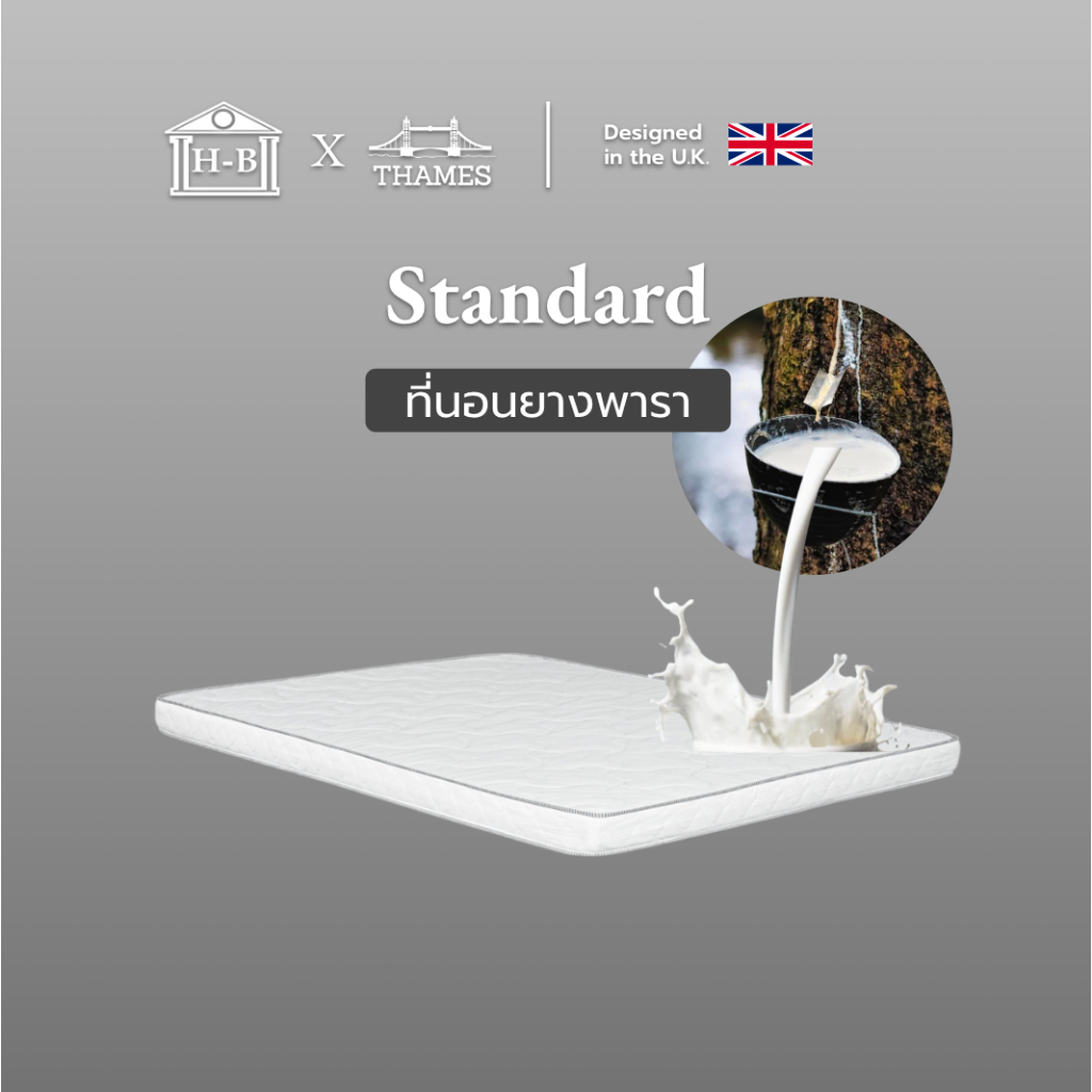 Home Best X Thames ที่นอนยางพารา ลดอาการปวดหลัง รุ่น Standard Latex สัมผัสนุ่ม แน่น เฟิร์ม กระจายแรง