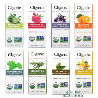 Cliganic Essential Oils น้ำมันหอมระเหย ออร์แกนิก Organic Aromatherapy ขนาด 10 ml ช่วยคลายความเครียด ผ่อนคลาย กลิ่นหอม