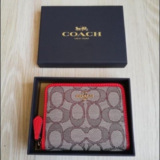 Coach กระเป๋าสตางค์ซิปรอบพร้อมกล่อง