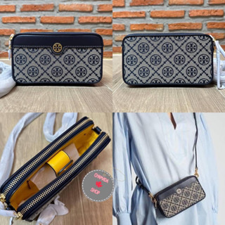 Tory Burch T Monogram Jacquard Double Zip mini bag (shop) 82240💙💙แท้💯